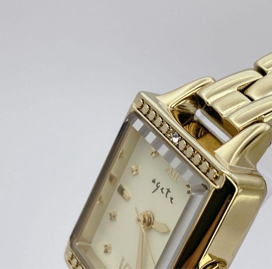 アガット　スクエアフェイス　ストーン付　ベルト16㎝