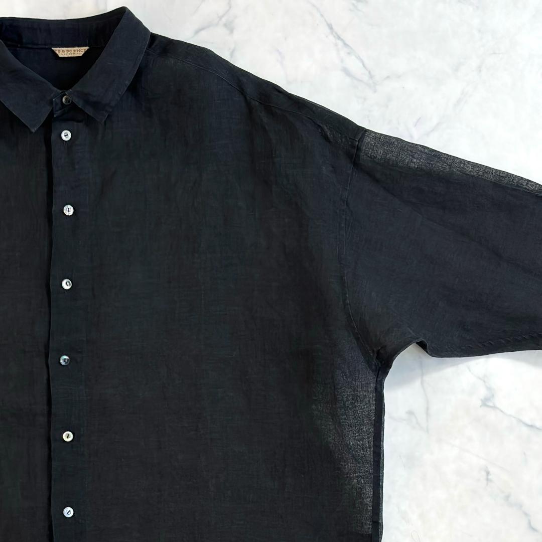アーツアンドサイエンス リネン 長袖シャツ ブラウス 黒ty4