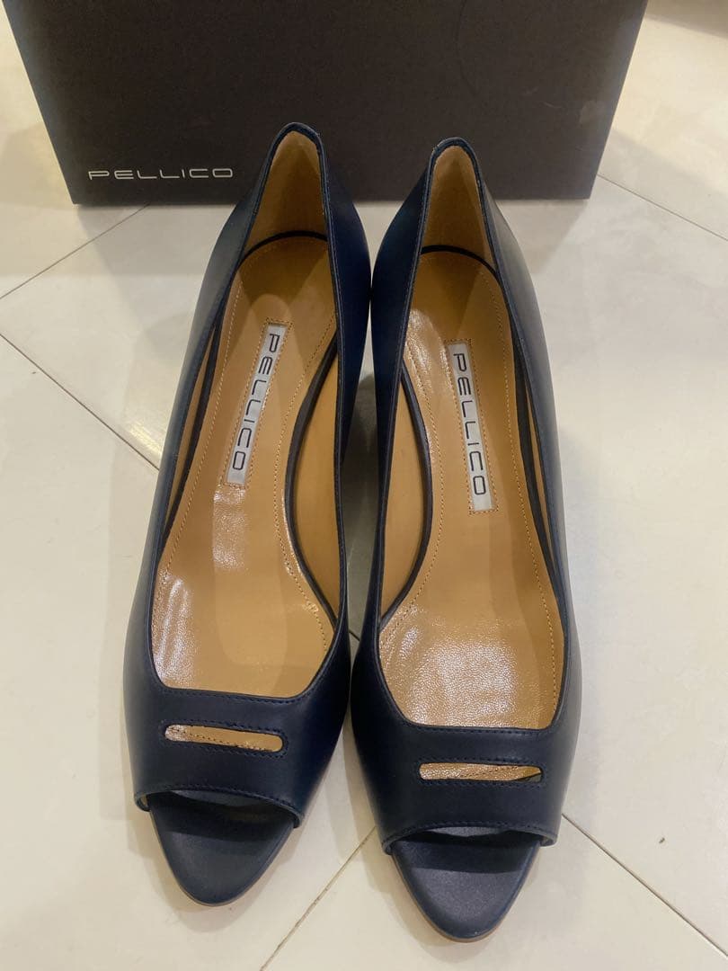ペリーコ☆2025アネッリウェッジソールパンプス未使用ネイビー7.2万希少40