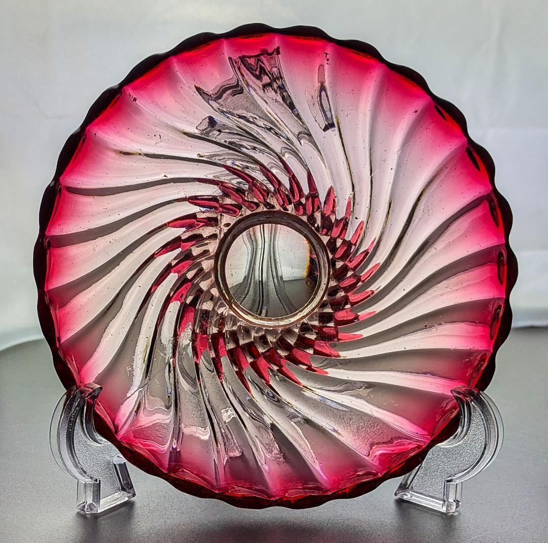 リビングを華やかに★オールドバカラ バンブー 15㎝センターピースフランス