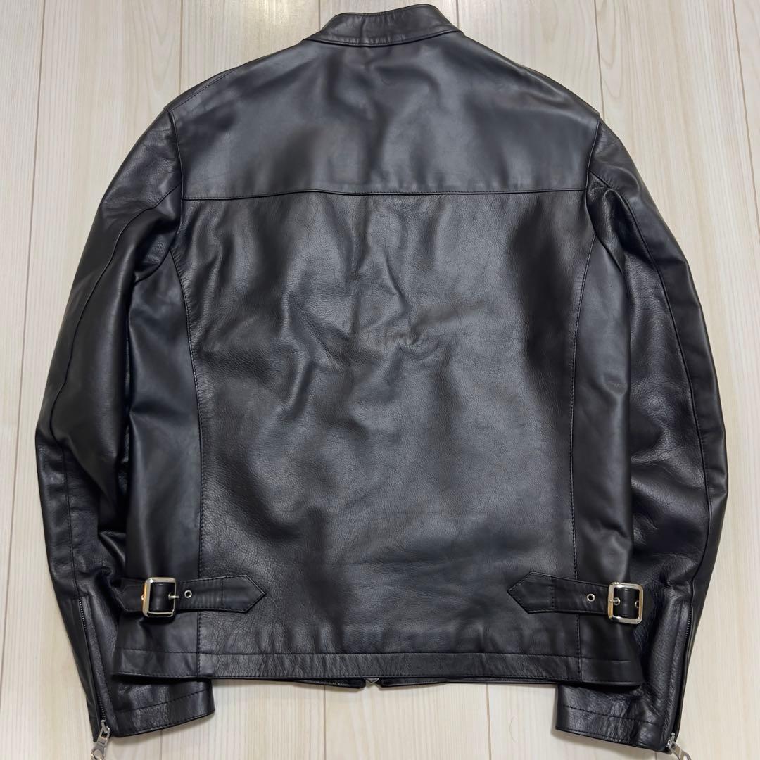 未使用級 チンクアンタ ホースハイド レザー シングルライダースジャケット 黒