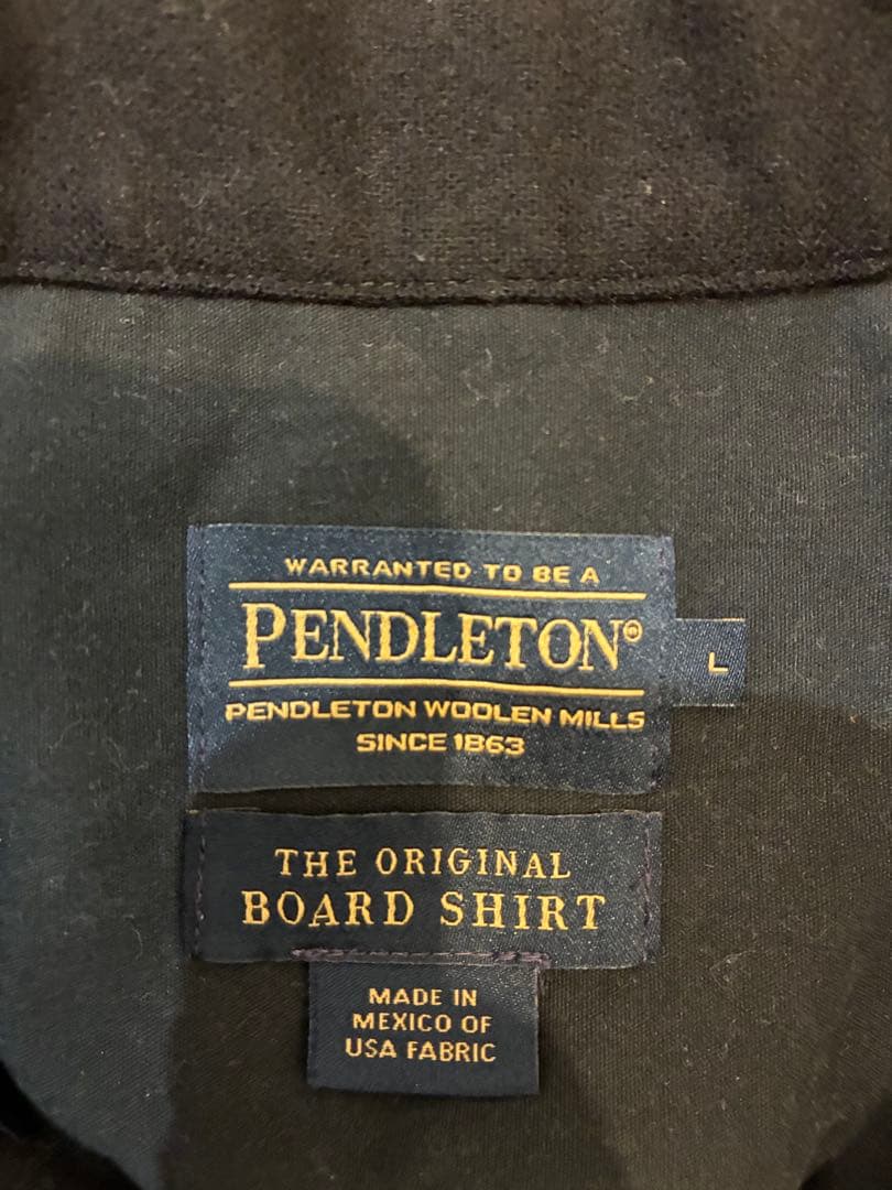 90's Pendleton ペンドルトン　ボートシャツ黒オープンカラーシャツ
