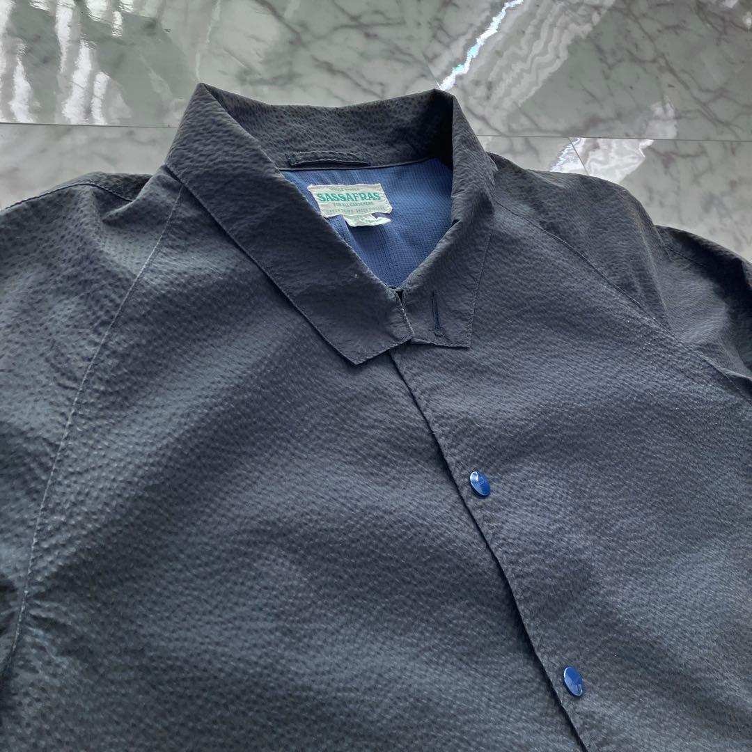 【美品】SASSAFRAS ジャケット ネイビー 背面ポケット付き 日本製 Ｌ