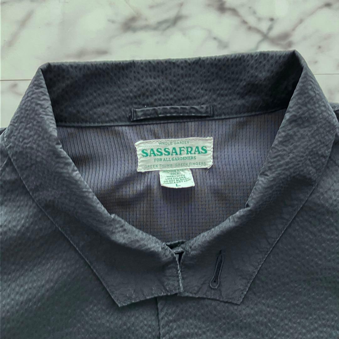 【美品】SASSAFRAS ジャケット ネイビー 背面ポケット付き 日本製 Ｌ