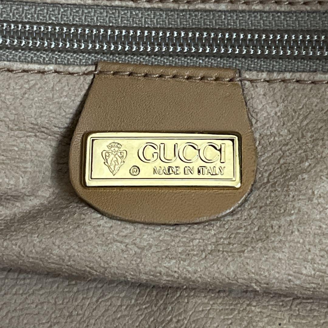 オールドグッチ　マイクロGG ボストンバッグ　シェリーライン　ブラウン　PVC