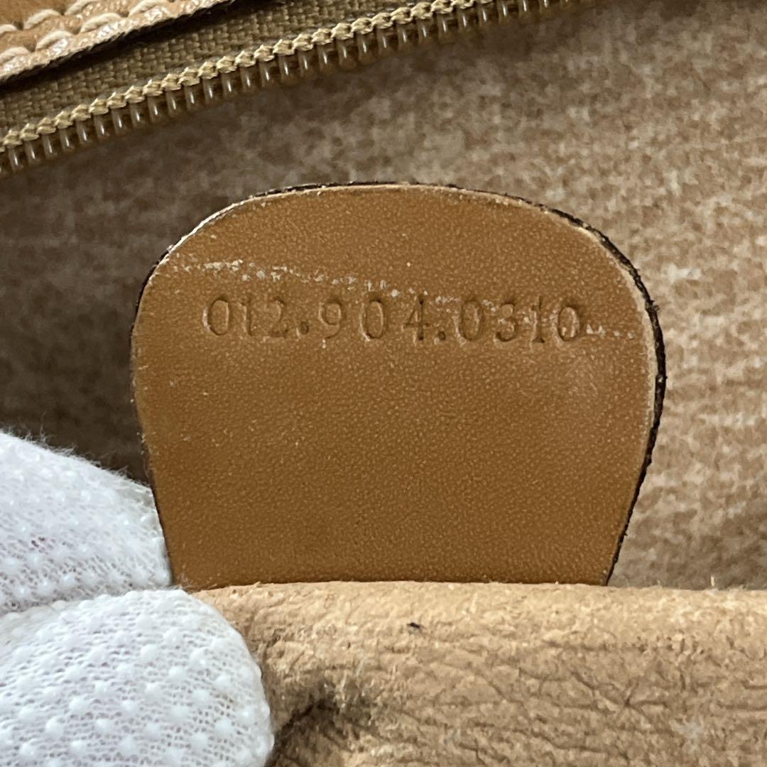 オールドグッチ　マイクロGG ボストンバッグ　シェリーライン　ブラウン　PVC