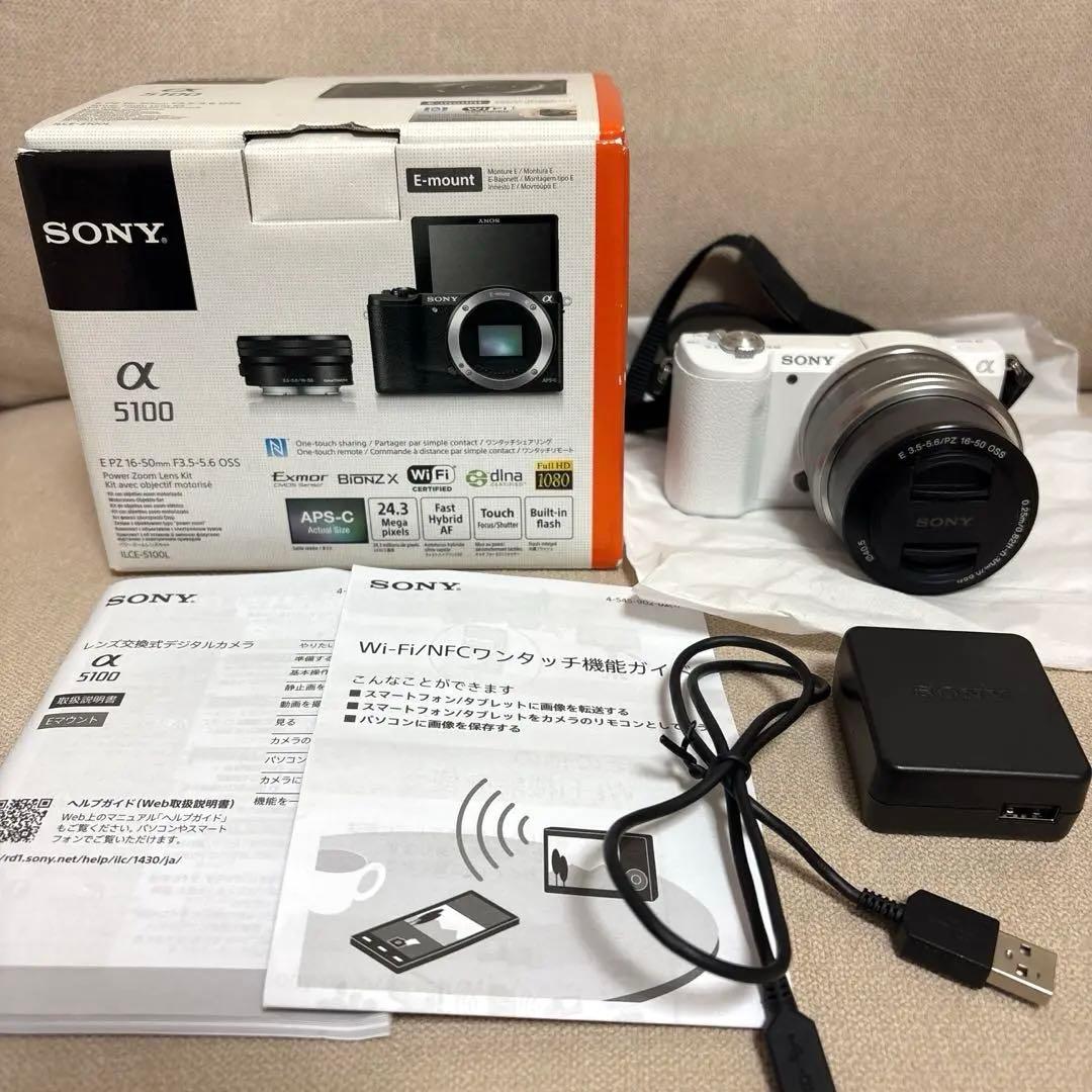 【美品】SONY ソニー α5100 ミラーレス 一眼 パワーズームレンズキット