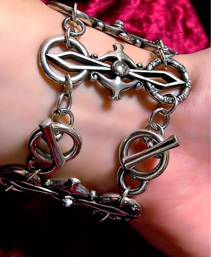 【激レア】clan.t.i シルバー 925 水晶 メンズ ブレスレット