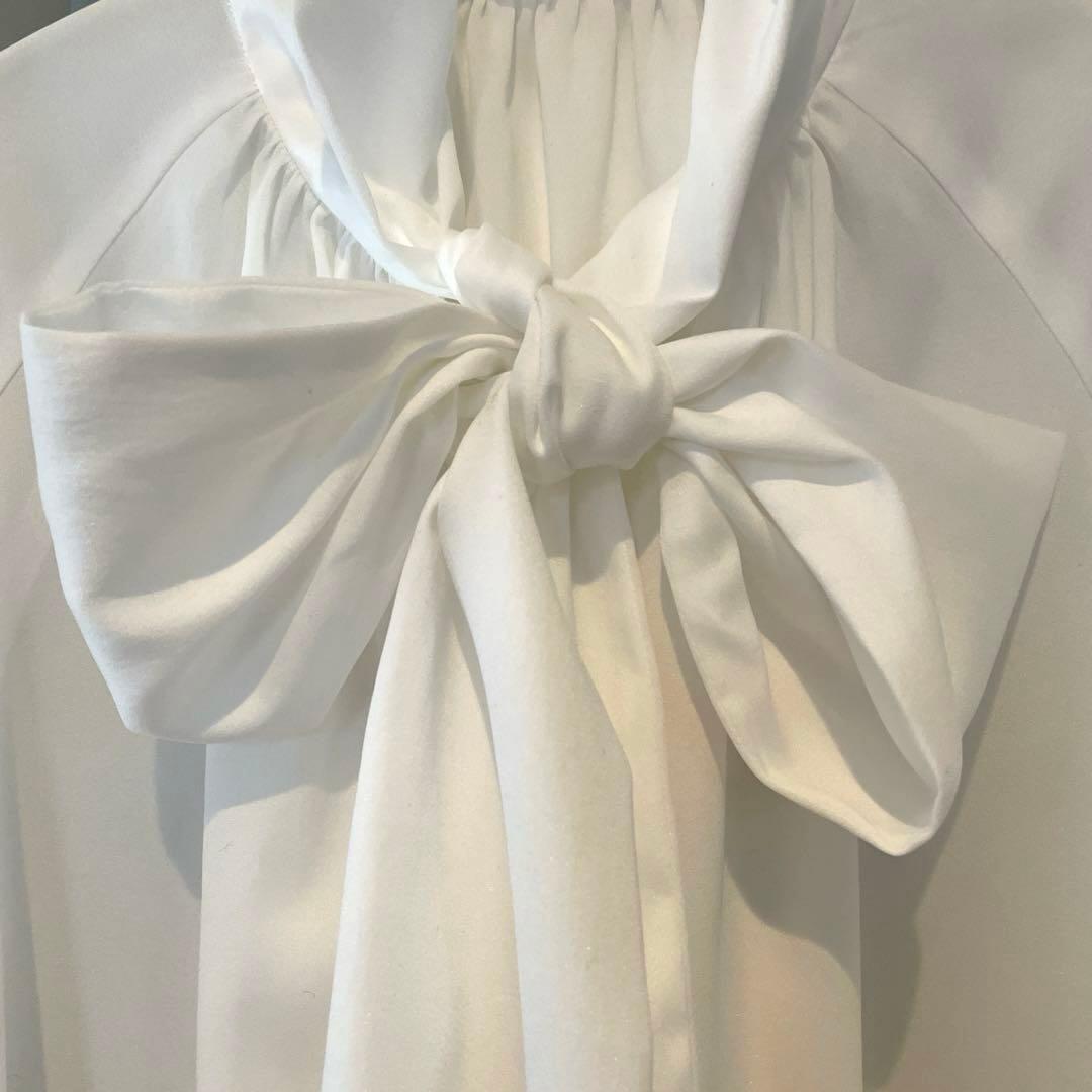 ボウタイ ブラウス ディノス　ホワイトリボン付きブラウス　SO CLOSE