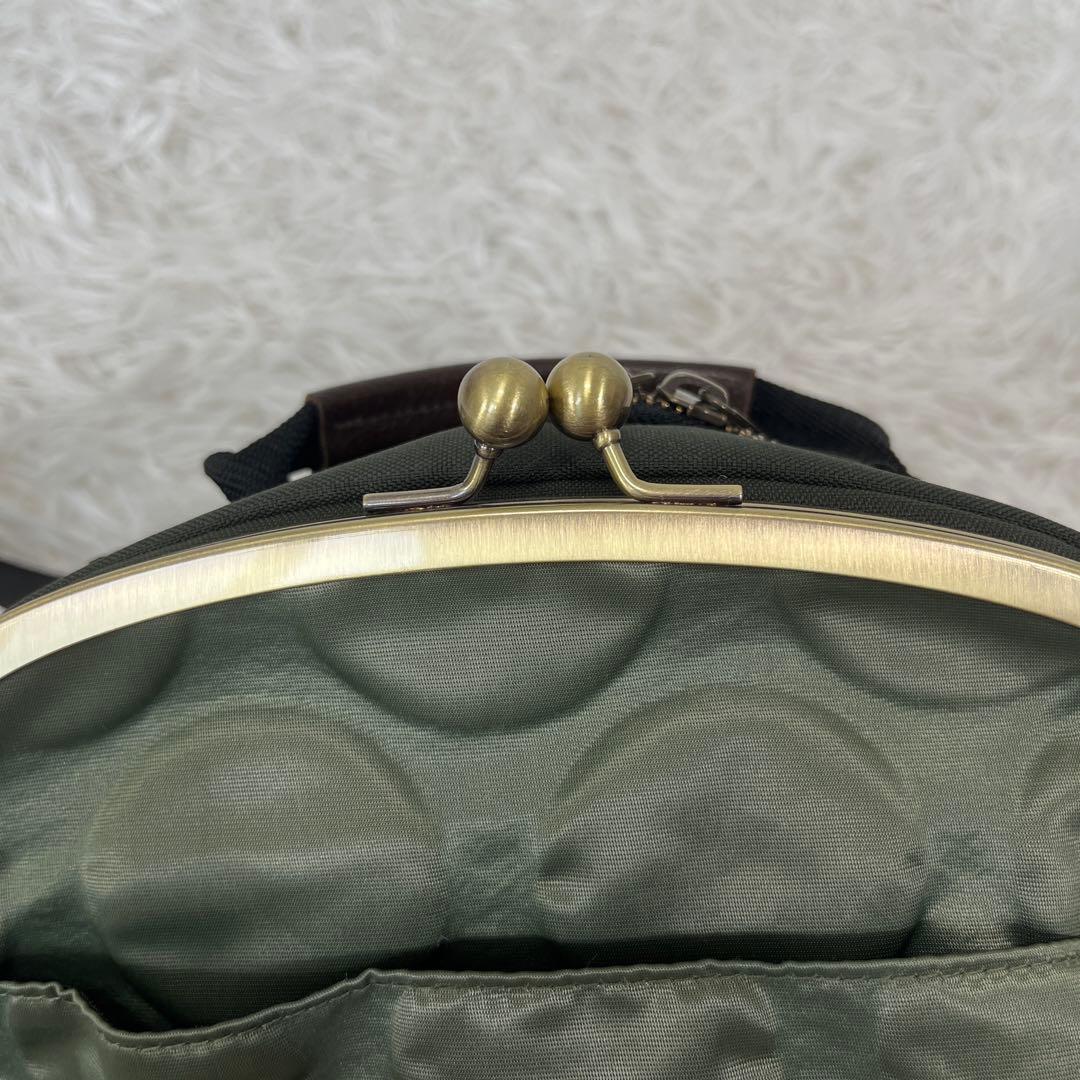 美品【AYANOKOUJI】2way がま口 ボディバッグ ワンショルダー