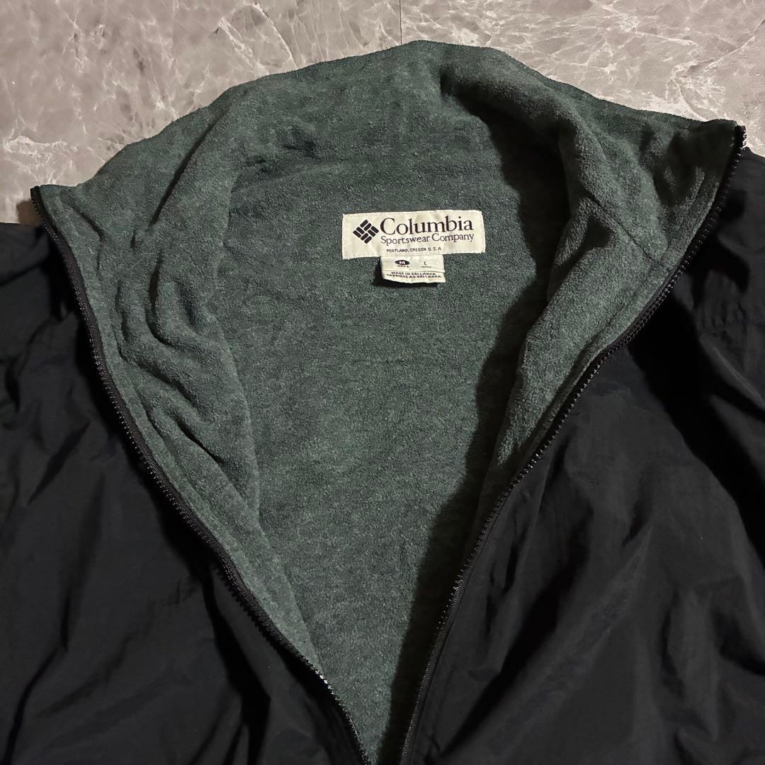 90s Columbia ウォームアップジャケット 刺繍ロゴ M ドローコード