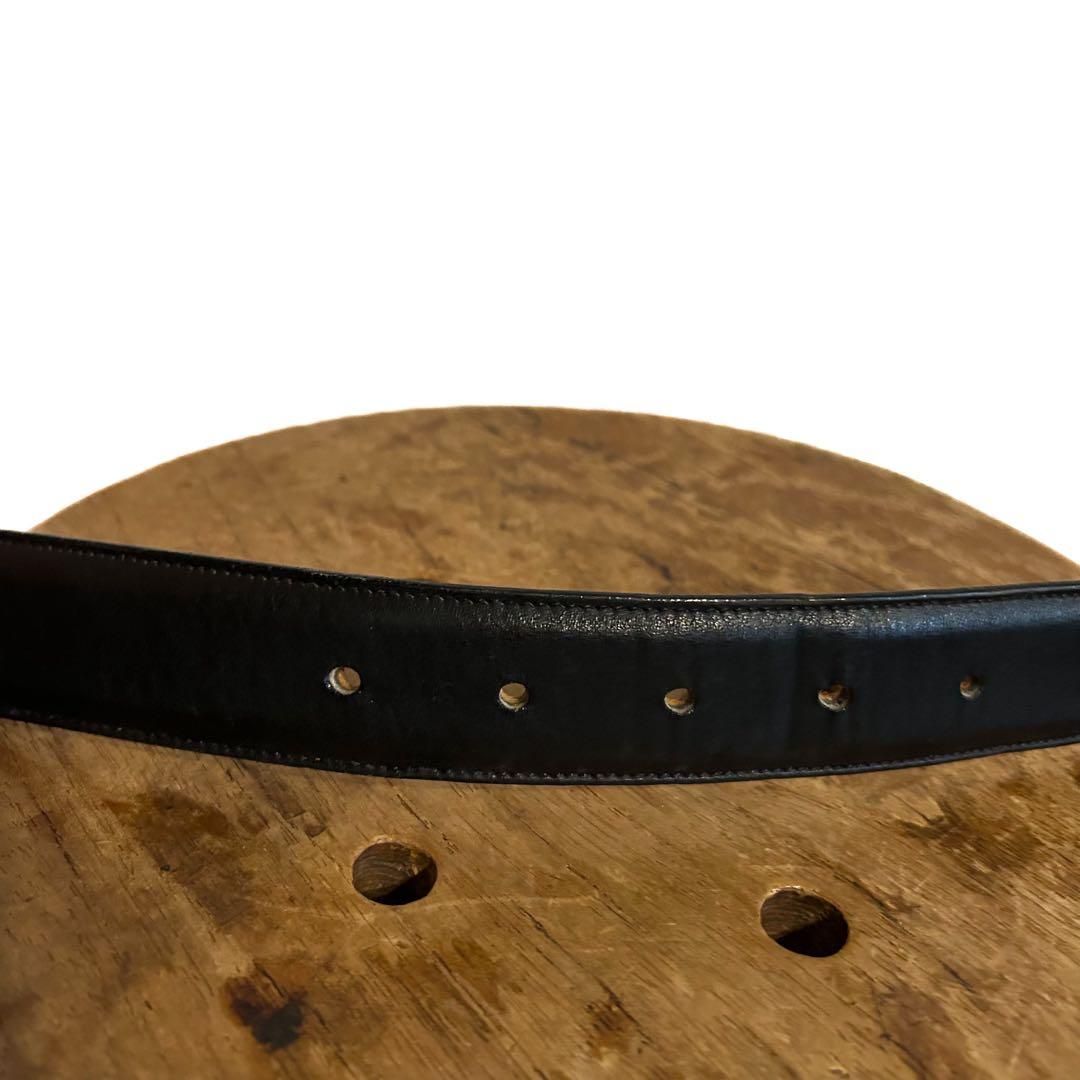 80s COACH カウレザーバックルブラックベルト 名作 初期 ヴィンテージ