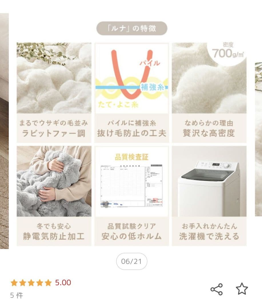 【新品未使用】こたつ掛け布団 円形190cm ラビット調