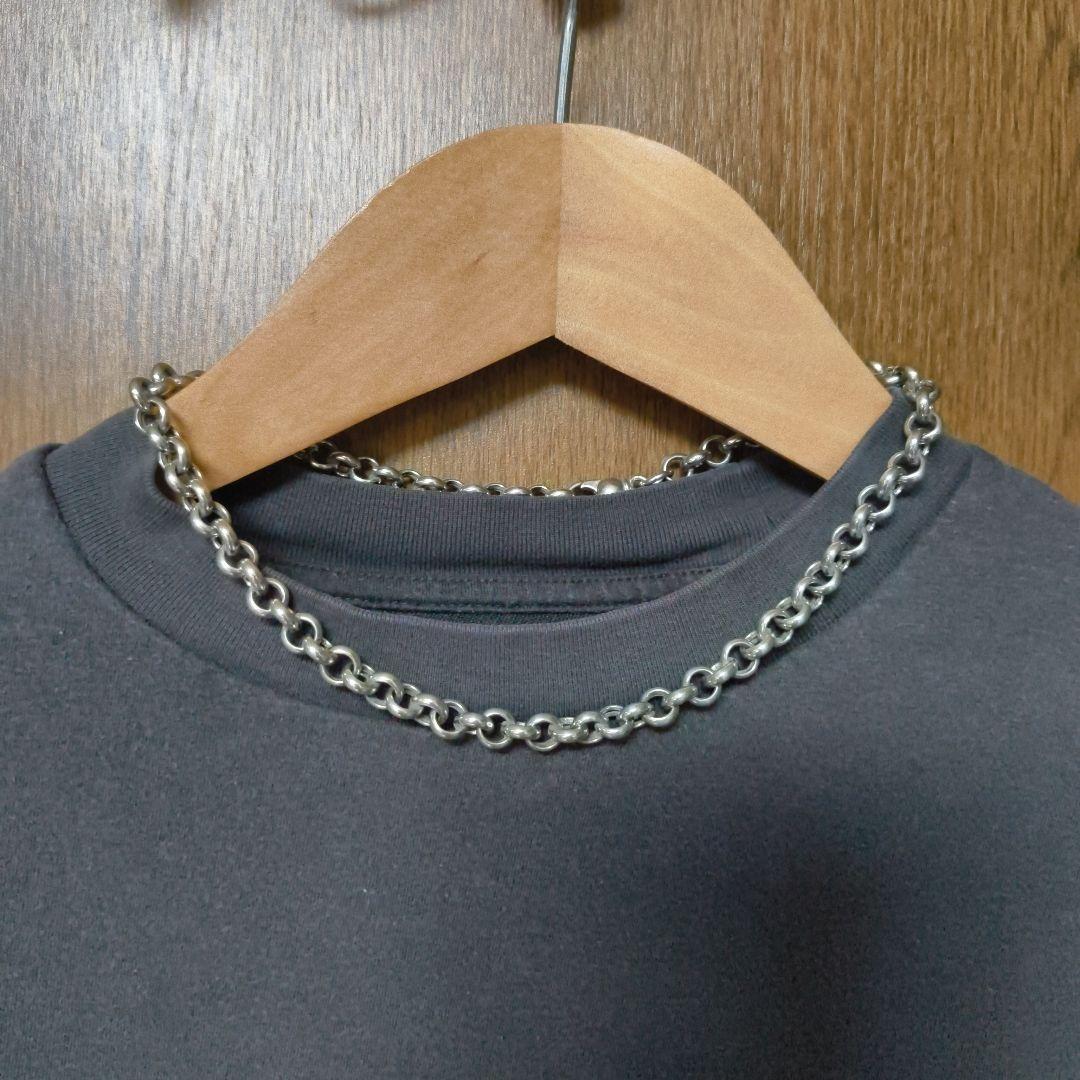 シルバー925 ネックレス 甲丸 ロールチェーン 太め 8mm 42cm