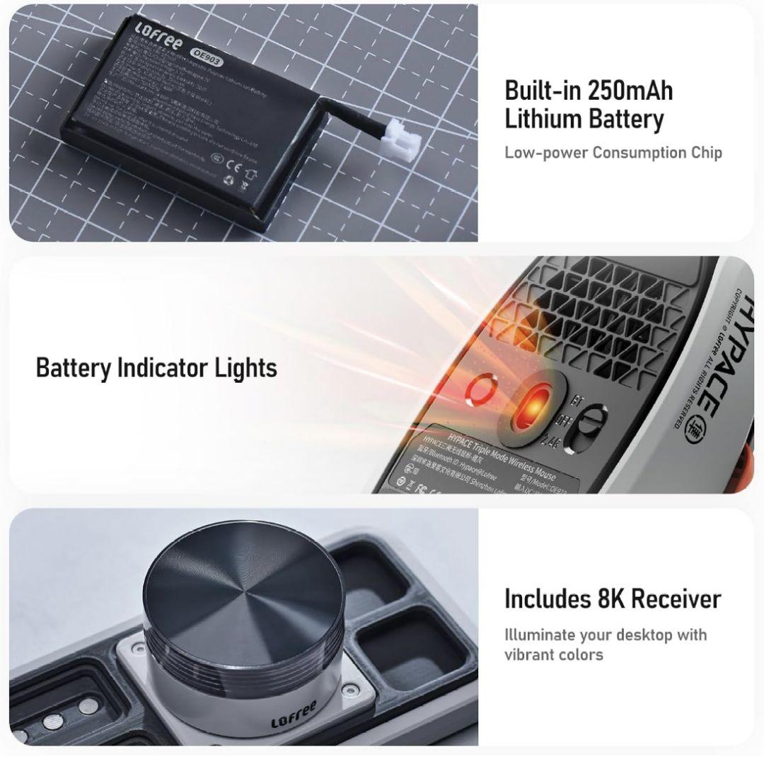 LOFREE Hypace 超軽量ワイヤレスゲーミングマウス ゴースト 透明