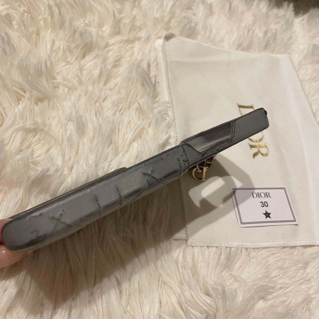 Christian Dior iPhone12 proケース ラムスキン グレー