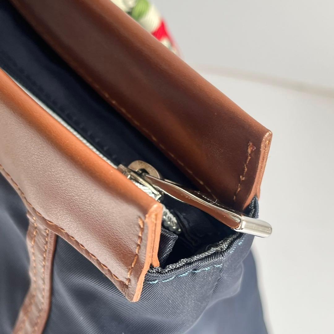 ✨未使用保管✨　Orobianco 　レザー　ナイロン　ビジネスバッグ　ネイビー