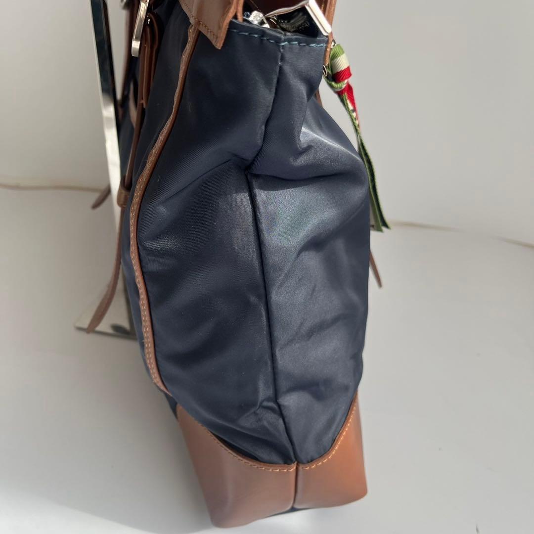 ✨未使用保管✨　Orobianco 　レザー　ナイロン　ビジネスバッグ　ネイビー