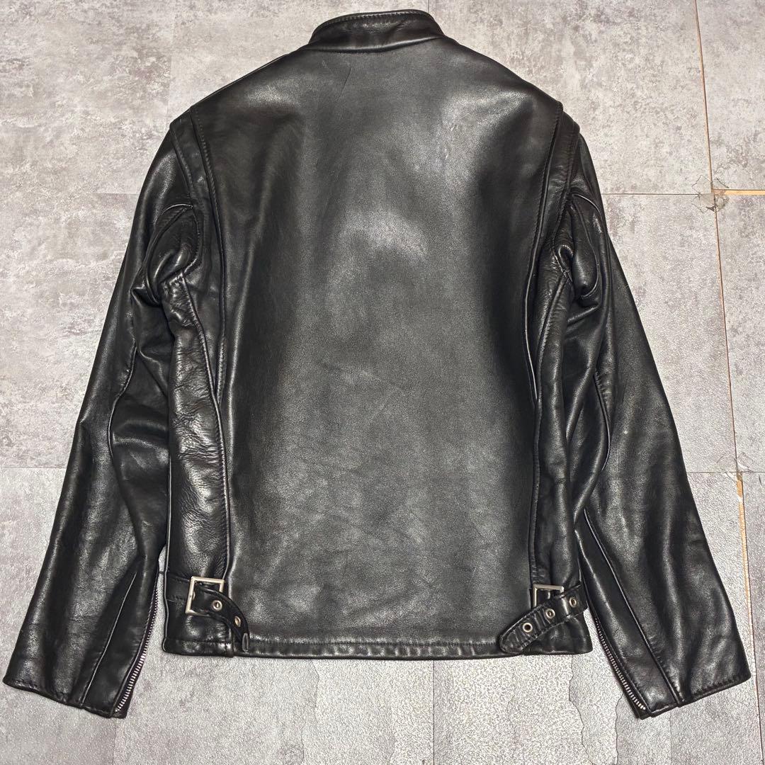 希少　ショット　シングルライダース　レザージャケット　ブラック　レザー　36