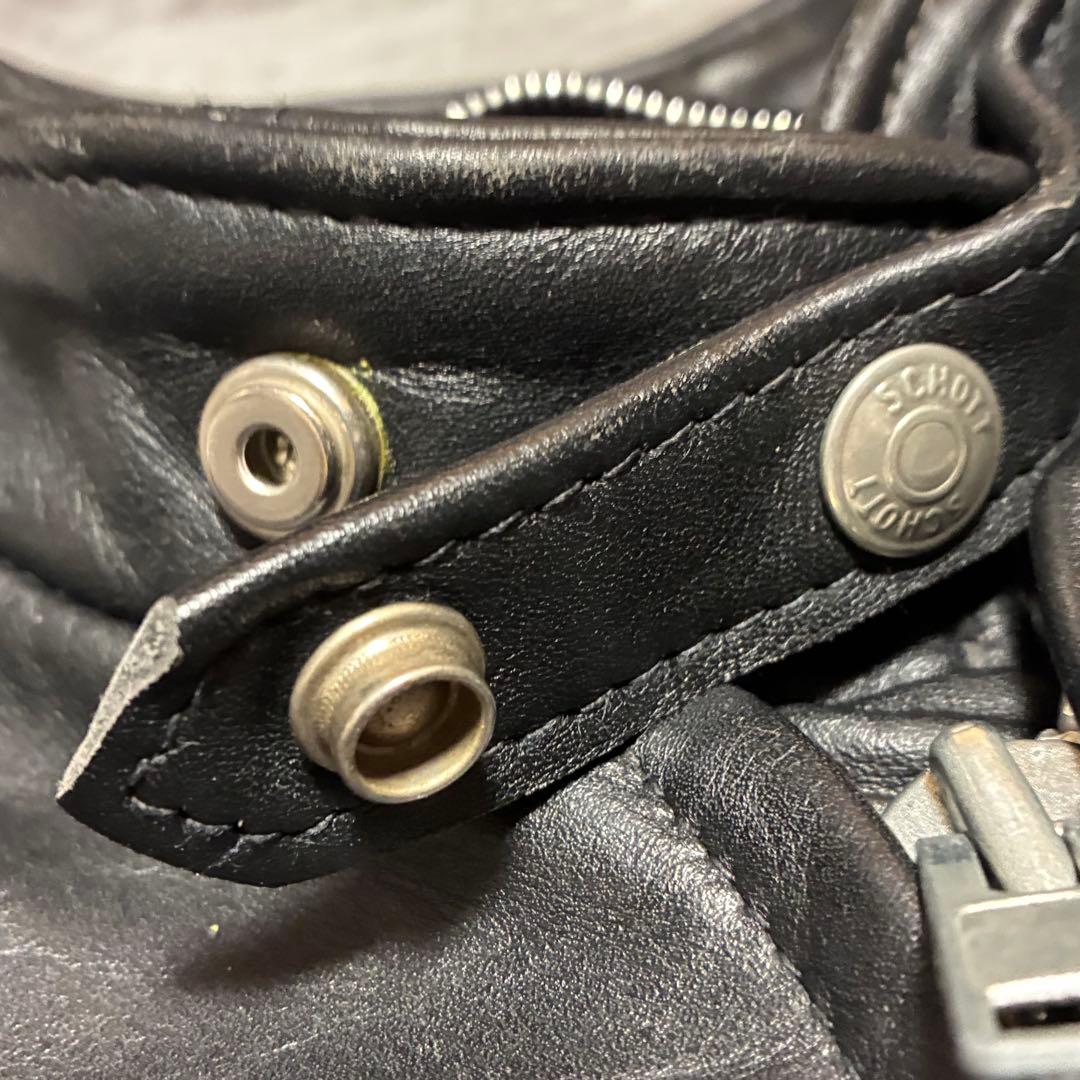 希少　ショット　シングルライダース　レザージャケット　ブラック　レザー　36