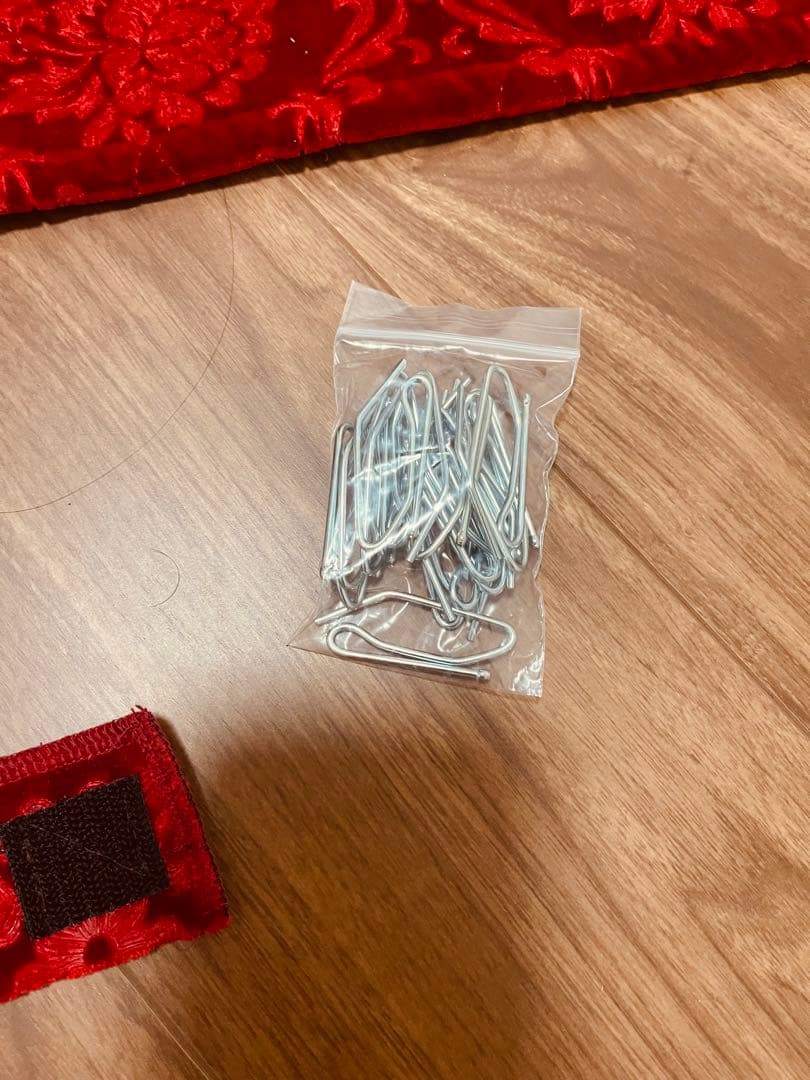 赤い花柄ベルベット生地 大きいサイズ