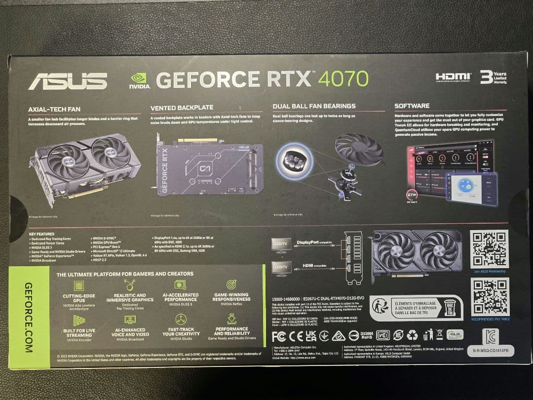 グラフィックボード・グラボ・ビデオカード ASUS GeForce RTX 4070 OC 12GB
