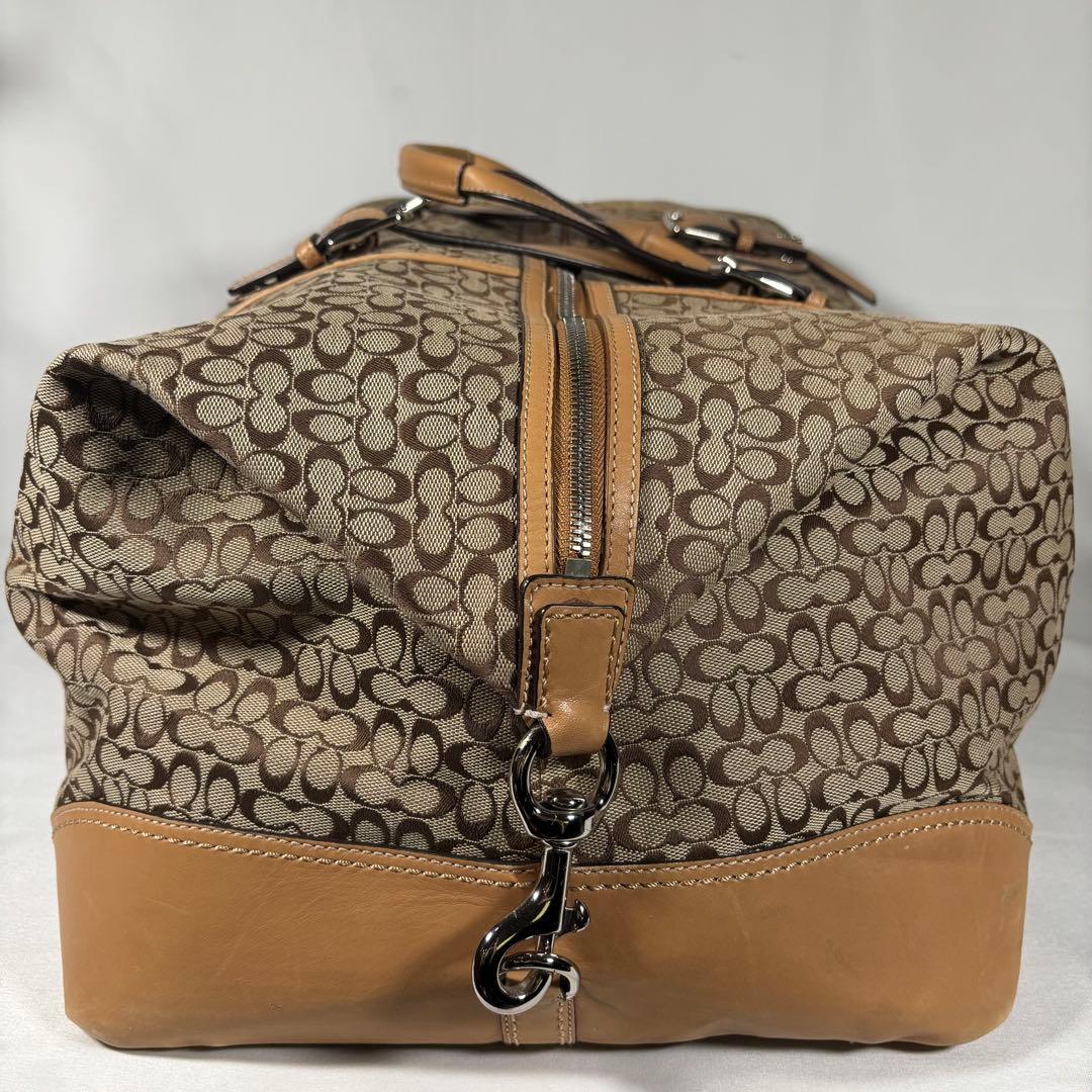 コーチ COACH ボストンバッグ ミニシグネチャー 総柄 キャンバス ブラウン