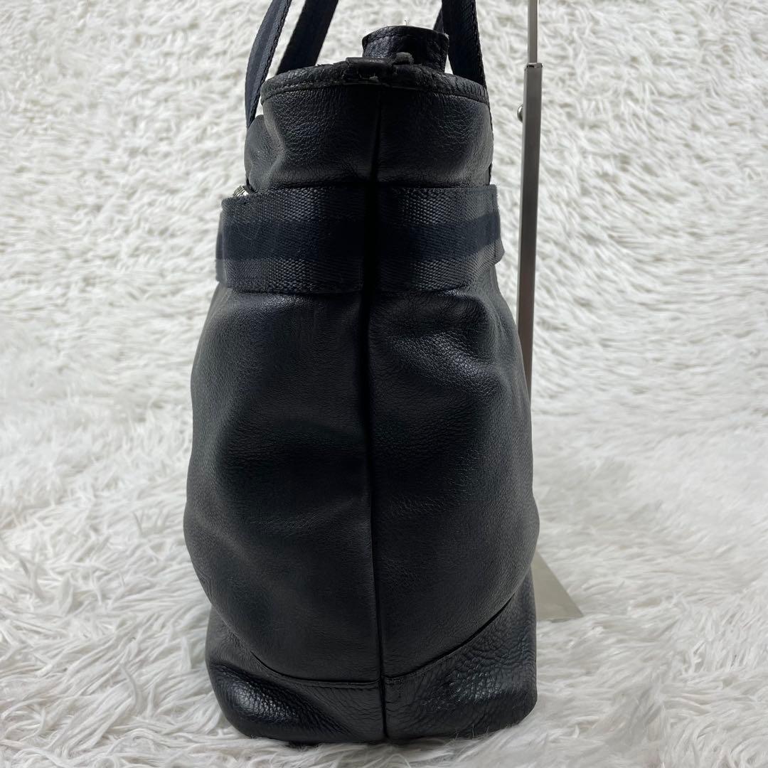 PORTER DELIGHTトートバッグ　ブラック　レザー　内カモフラ