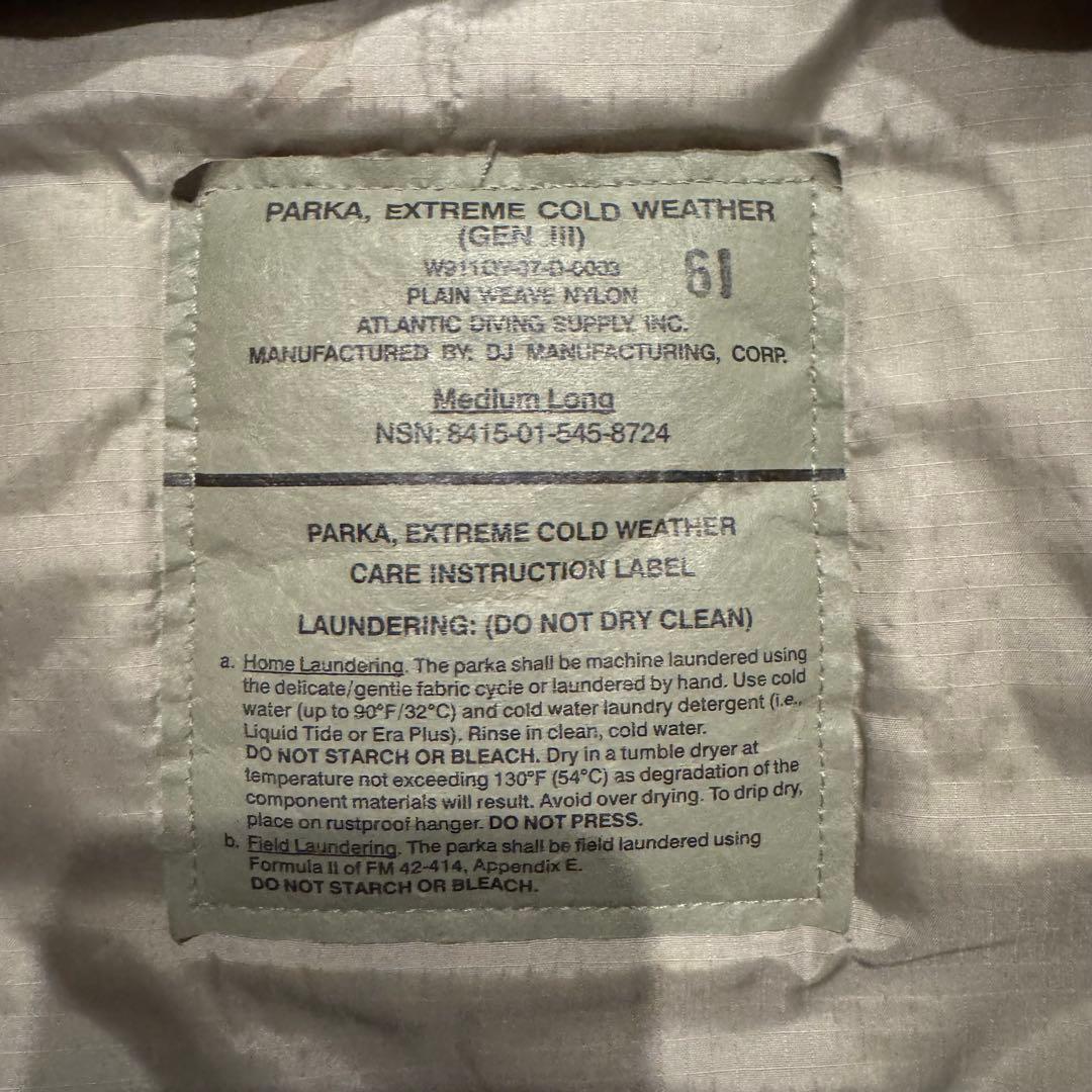 米軍実物 ECWCS Level7 GEN3 初期　希少 vintgae dj製