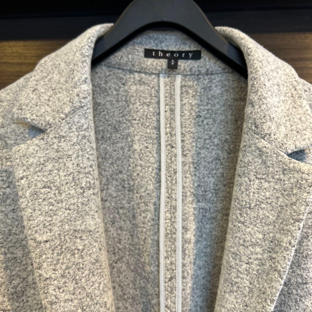 theory グレー チェスターコート ロング