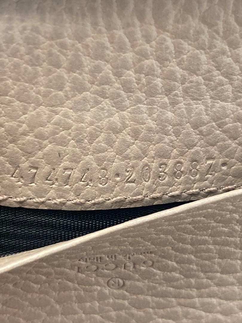 GUCCI GGロゴ マーモント レザー 名刺入れ/カードケース ベージュ◇