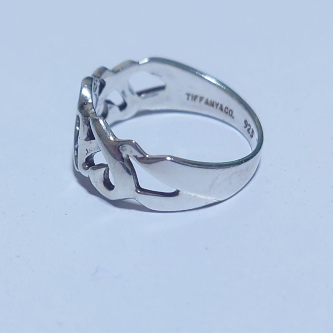 極美品 ティファニー リング トリプルラビングハート 12号 シルバー925