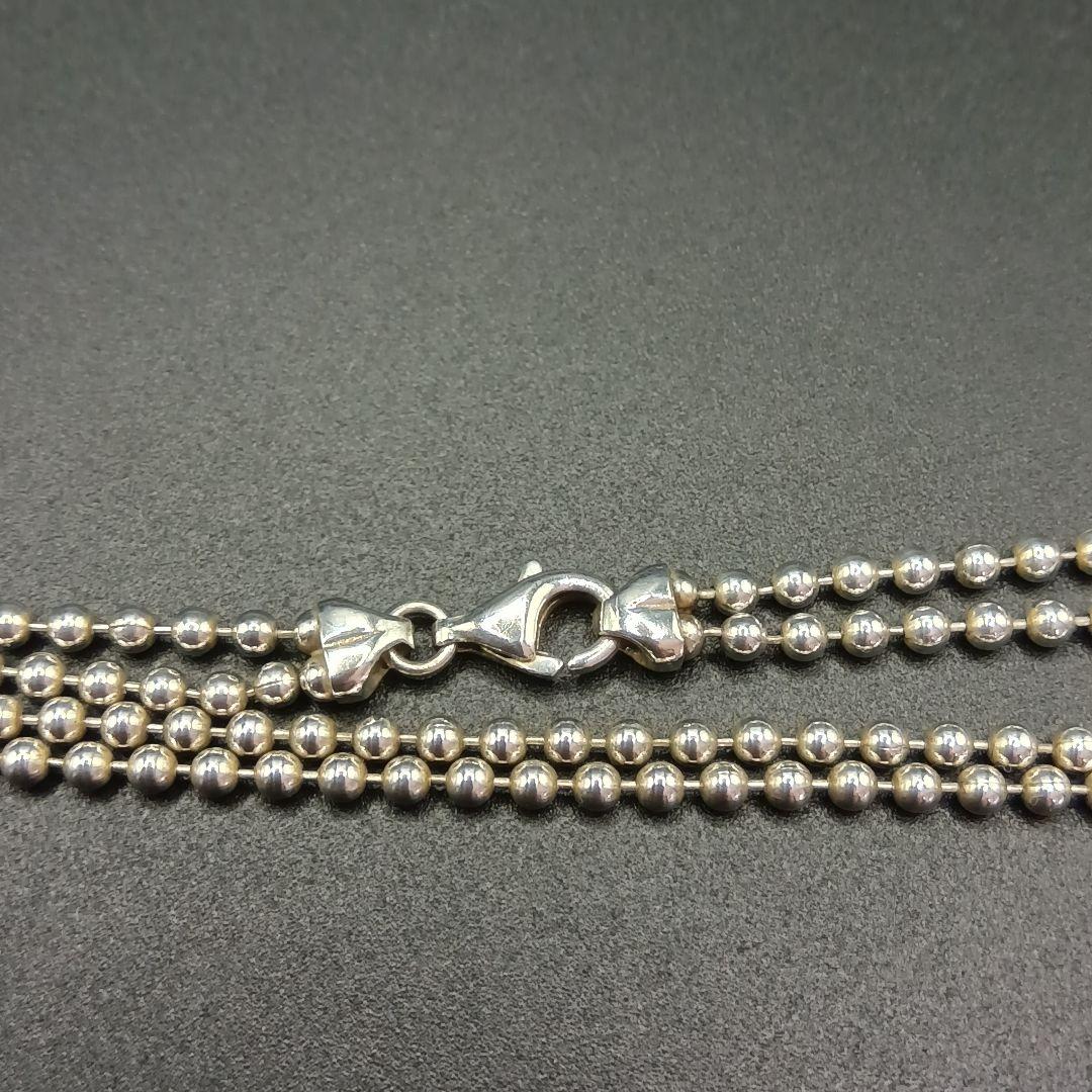 GUCCI プレート型ネックレスダブルボールチェーン 24g Silver925