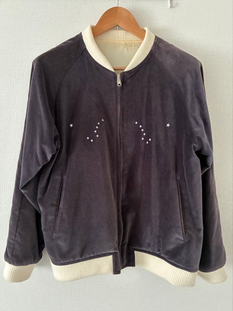 varde77 アラスカジャケット　別珍　スカジャン　スーベニア　ベトジャン濃紫