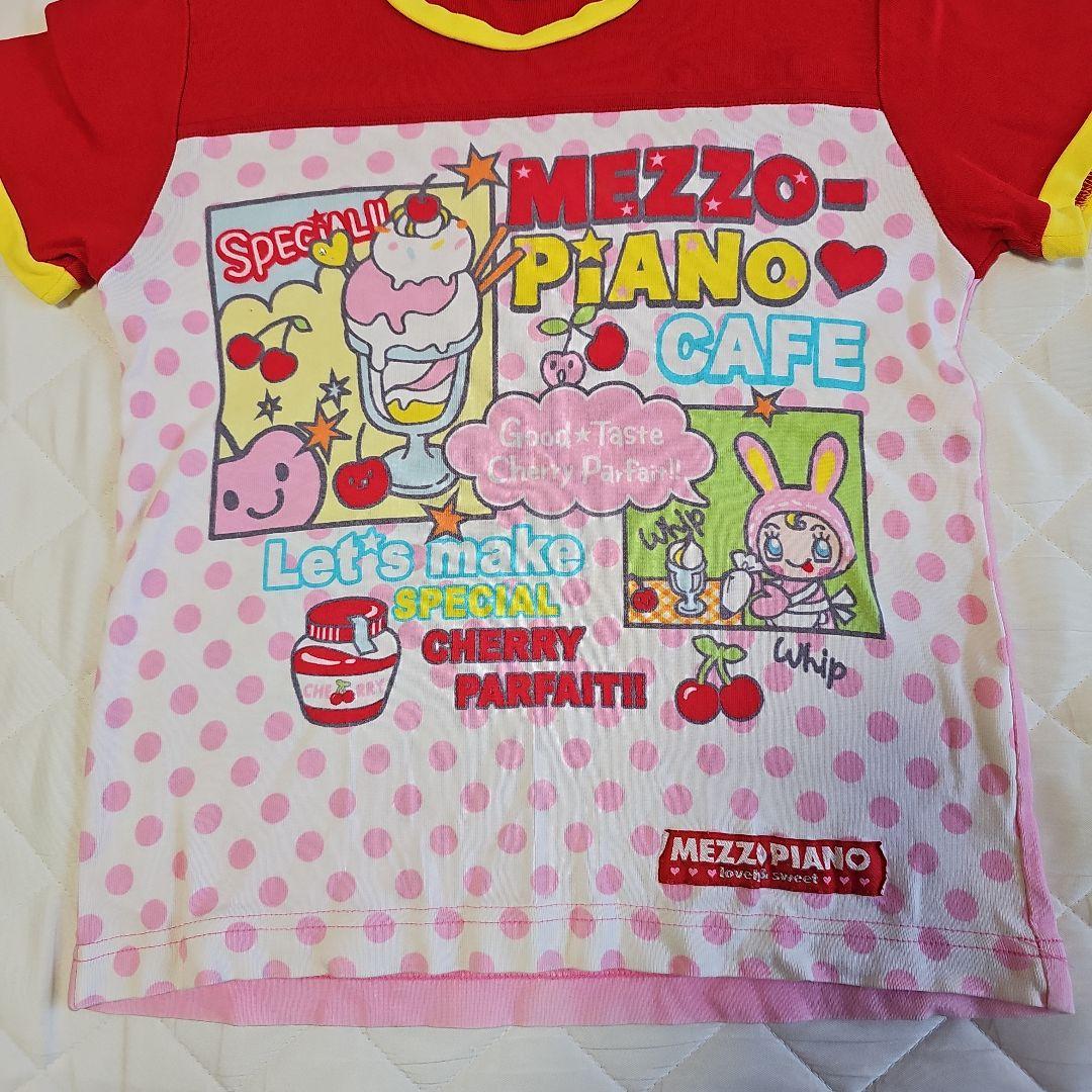美品 メゾピアノ 140 平成レトロ 半袖Tシャツ ベリエ クッキング柄 Y2K