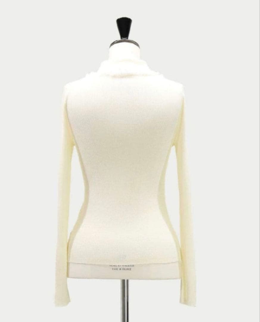 24時間セール　MACHATT フリルカラーリブニット　アイボリー