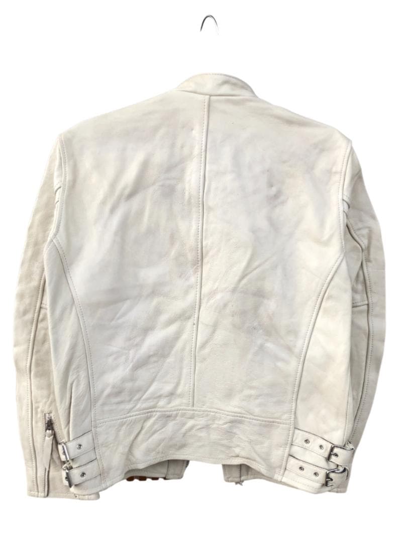 [訳あり] 新品 Schott ダブルライダースレザージャケット アイボリー/L