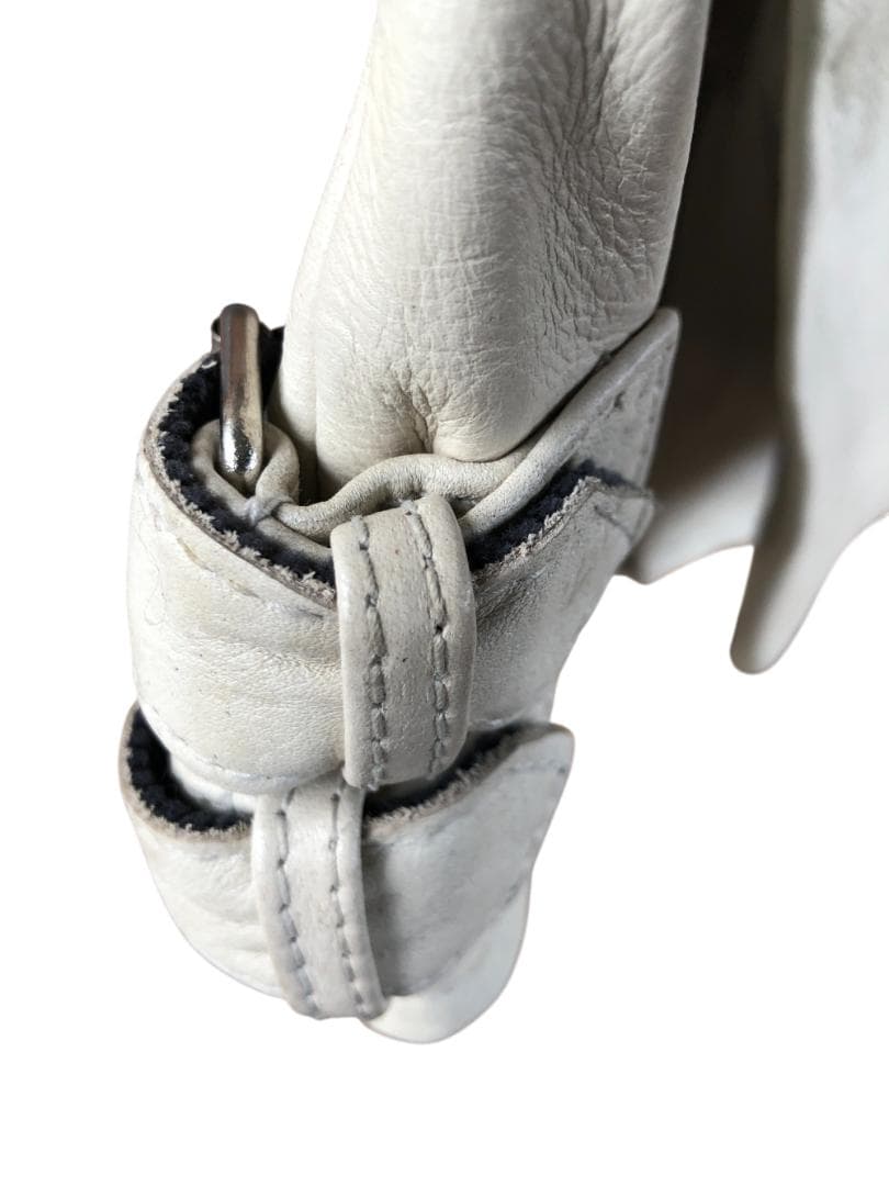 [訳あり] 新品 Schott ダブルライダースレザージャケット アイボリー/L