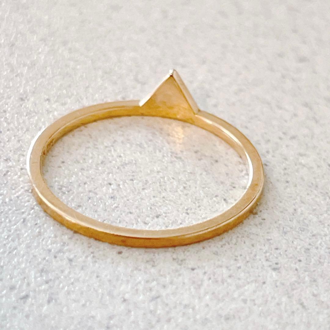 ゆ*ん様 美品 COCOSHNIK K10 トライアングル ダイヤモンドリング