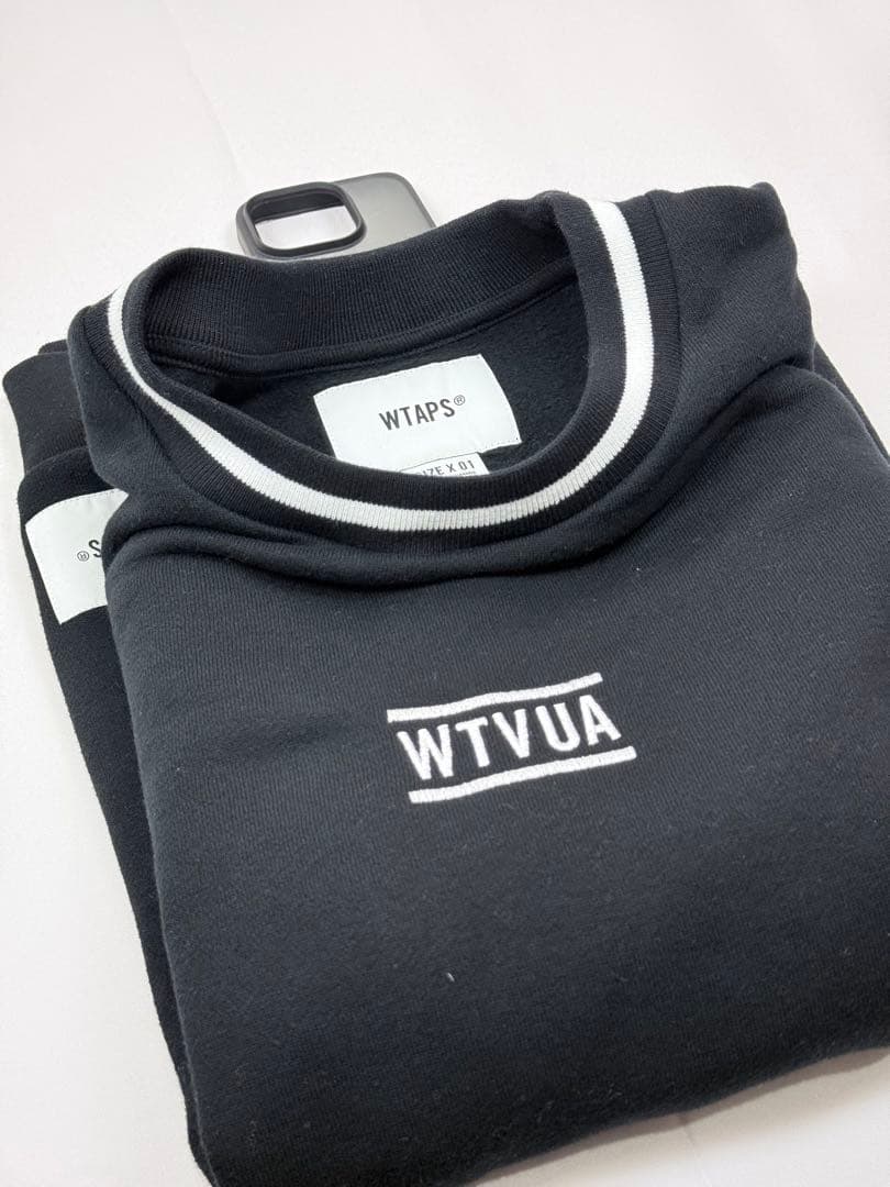 WTAPS WTVUA 刺繍ロゴ スウェット 黒 X01 ダブルタップス