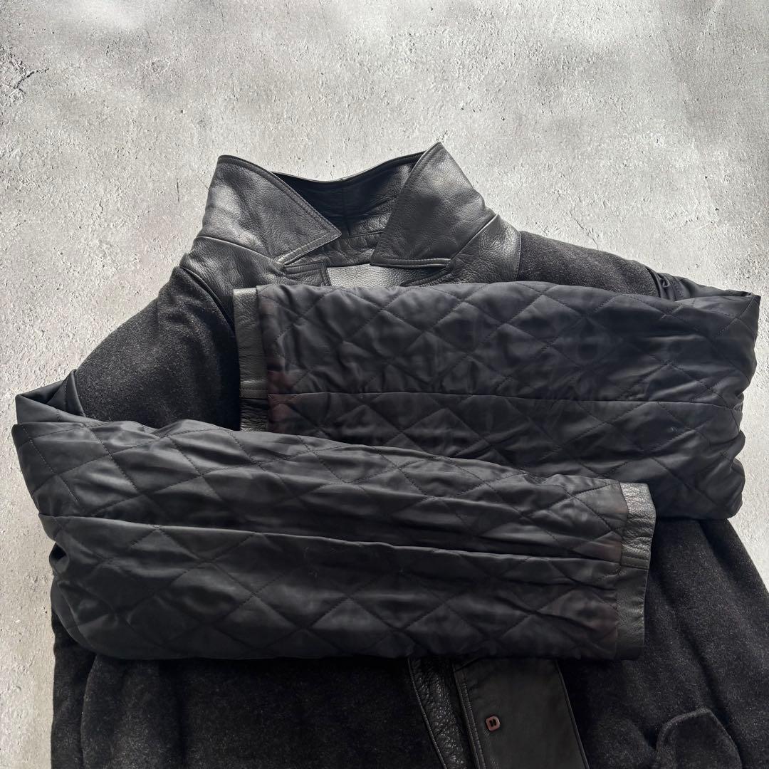 美品｜90s J.Crew レザーカーコート 本革 ブラック