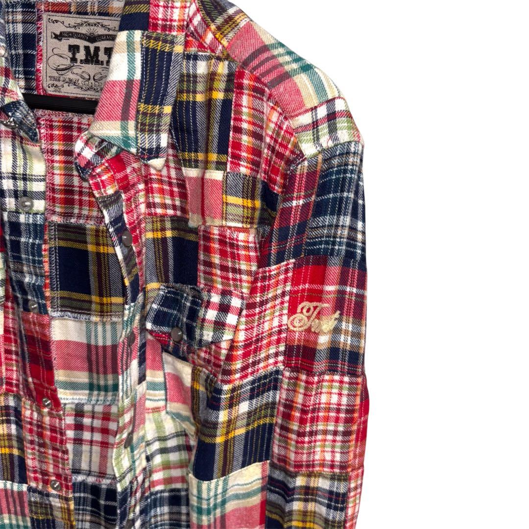✨新品✨ TMT ネルシャツ　チェックシャツ　レッド　Mサイズ
