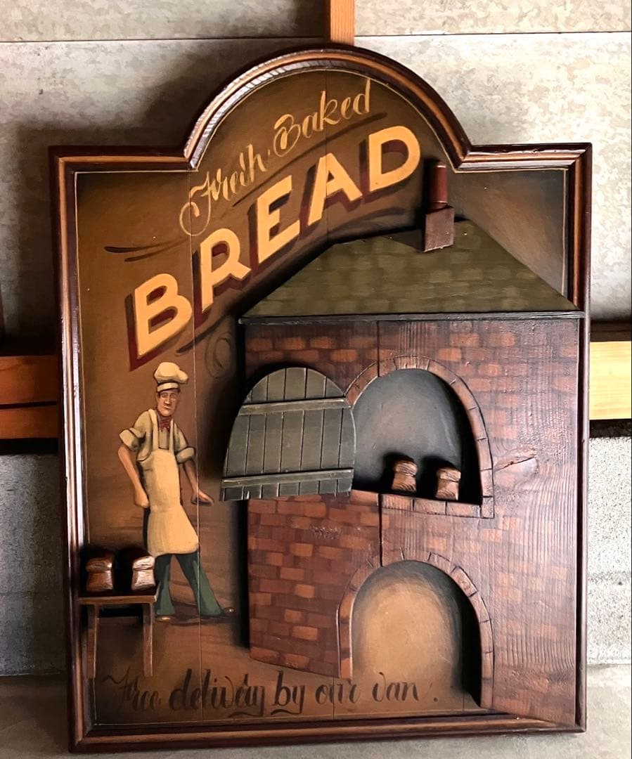 イギリス直輸入品　木製　Fresh Baked Bread 立体アート