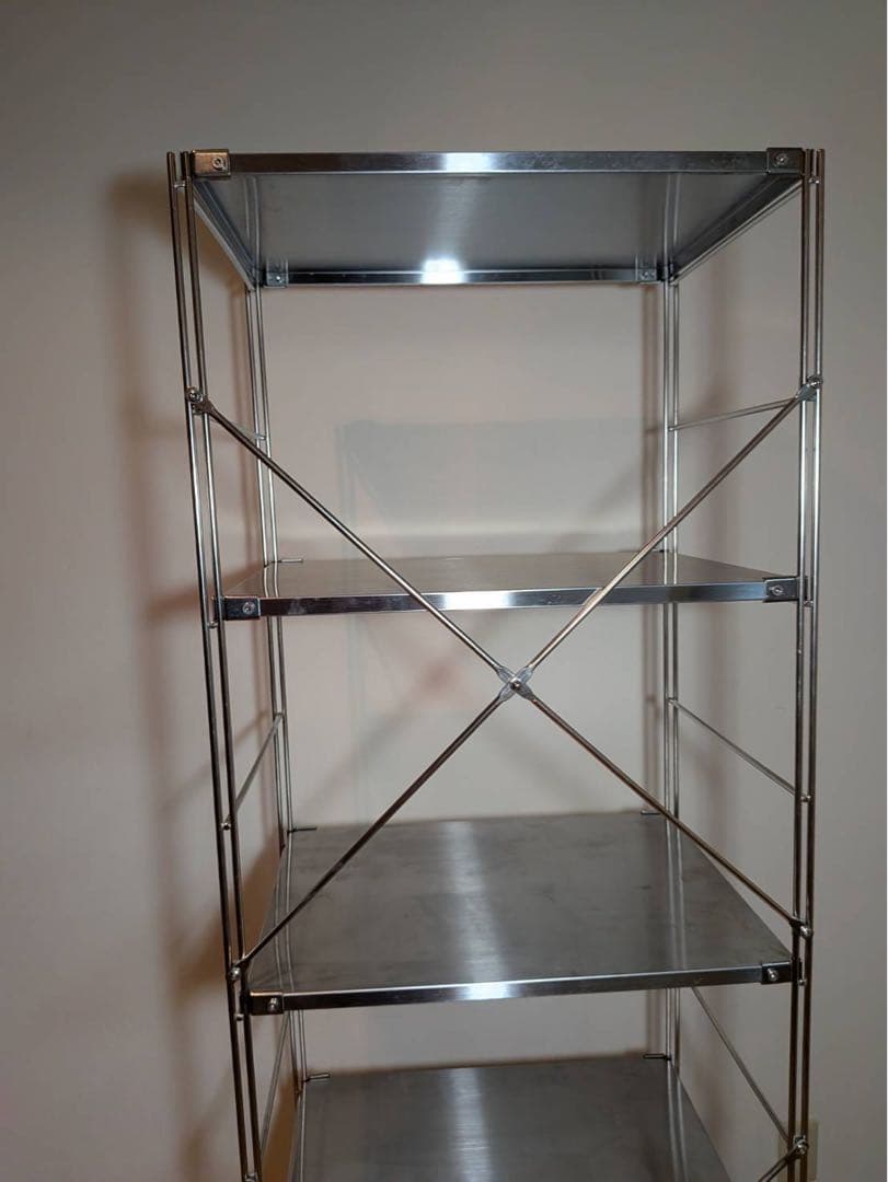 ■送料込■無印 ステンレスユニットシェルフ ステンレス棚 ワイヤーバスケット収納