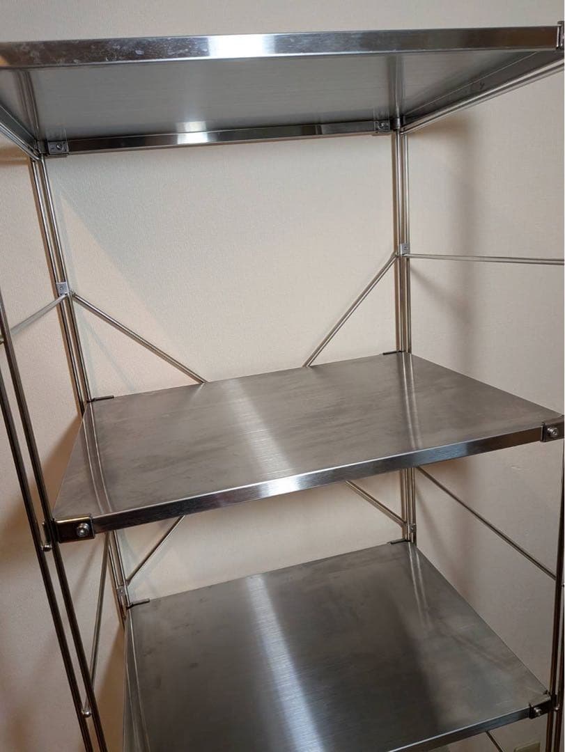 ■送料込■無印 ステンレスユニットシェルフ ステンレス棚 ワイヤーバスケット収納