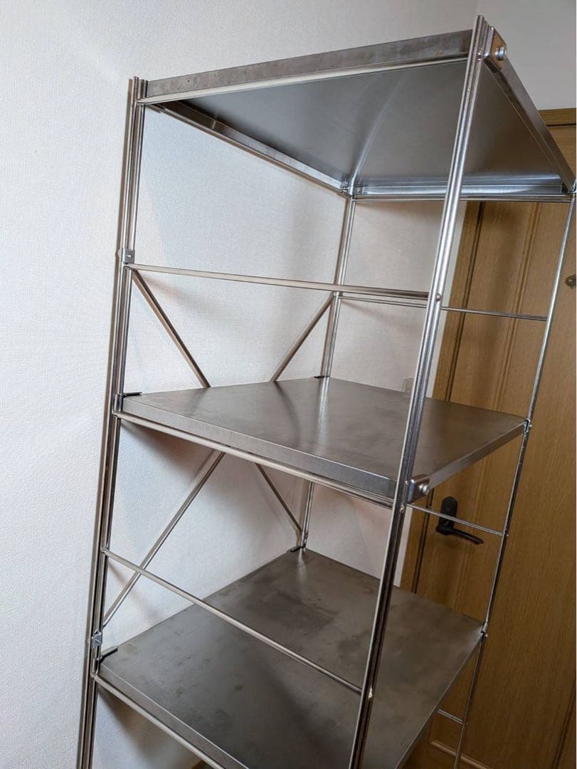 ■送料込■無印 ステンレスユニットシェルフ ステンレス棚 ワイヤーバスケット収納