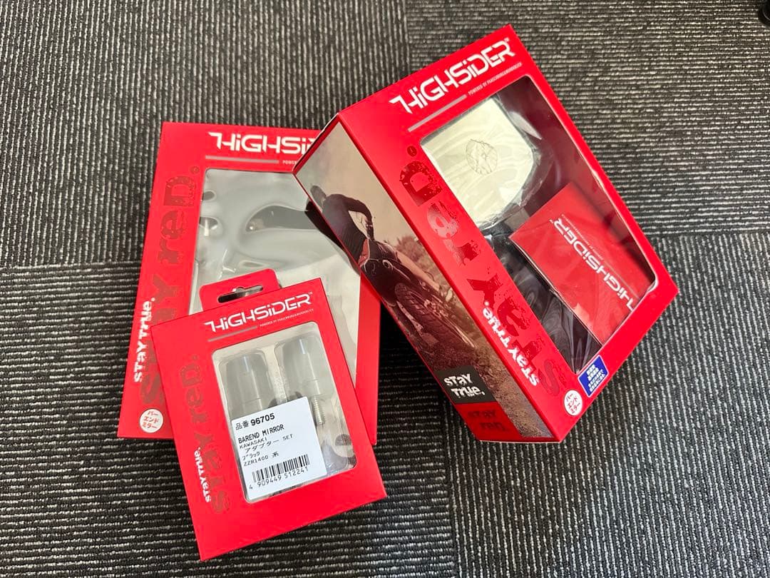 バーエンドミラー FERRARA2 ブラック（2本セット） 未使用アダプター付き