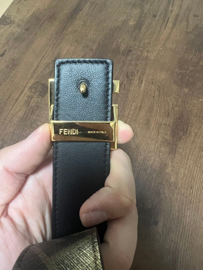 ‼️FFスクエアベルト‼️ ブラックレザー リバーシブルベルト