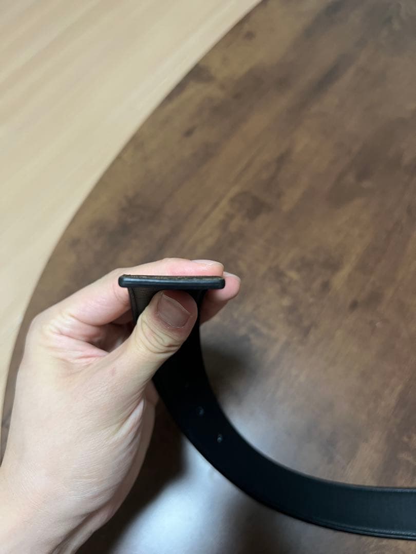 ‼️FFスクエアベルト‼️ ブラックレザー リバーシブルベルト