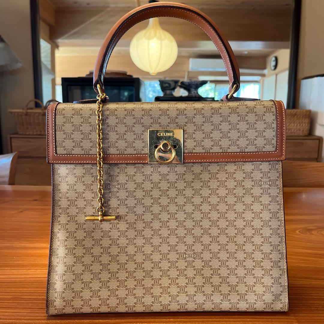 セリーヌ CELINE マカダム柄 ハンドバッグ